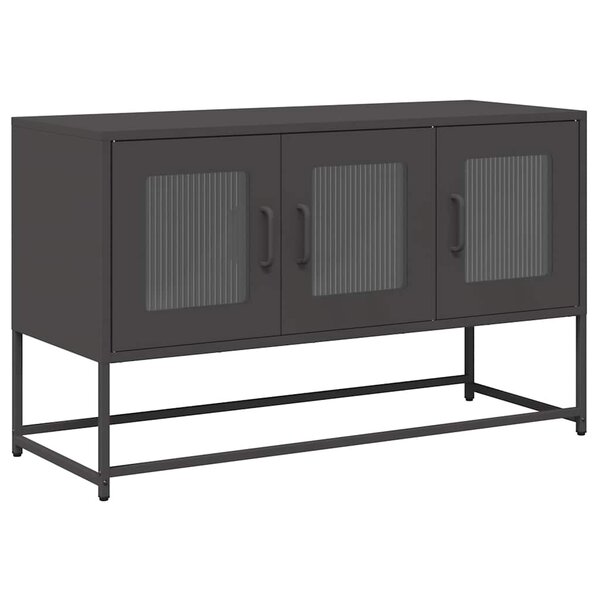 vidaXL Meuble TV noir 100 5x39x60 5 cm acier laminé à froid