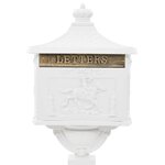 Boîte aux lettres sur pied Aluminium Vintage Antirouille Blanc