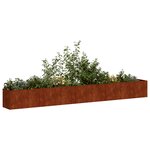 vidaXL Jardinière rouillé 360x40x40 cm acier inoxydable