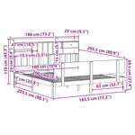 vidaXL Lit bibliothèque sans matelas blanc 180x200 cm bois pin massif