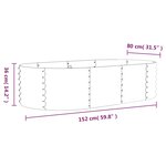 vidaXL Lit surélevé de jardin Acier enduit de poudre 152x80x36 cm gris