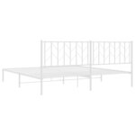 vidaXL Cadre de lit métal avec tête de lit blanc 193x203 cm