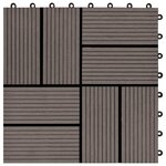 vidaXL Carreau de terrasse 11 Pièces WPC 30 x 30 cm 1 m² Marron foncé
