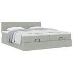 VidaXL Cadre de lit ottoman et matelas gris clair 180x200cm velours