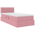 vidaXL Lit de Rangement avec matelas Rose 100 x 200 cm Velours