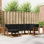 vidaXL Ensemble de canapés d'extérieur 6 pc Naturel et Noir