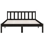 vidaXL Cadre de lit sans matelas noir bois massif