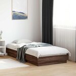 vidaXL Cadre de lit sans matelas chêne marron 90x190cm bois ingénierie