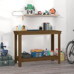 vidaXL Banc de travail Marron miel 110x50x80 cm Bois de pin massif