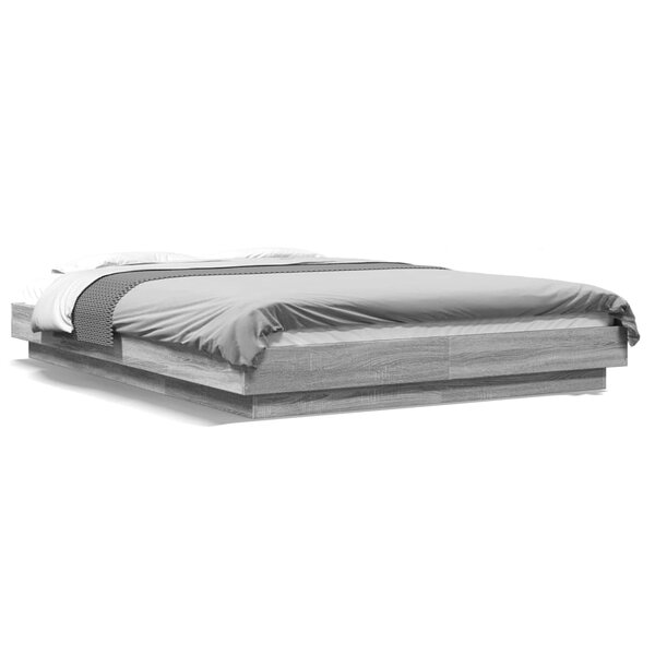 vidaXL Cadre de lit sans matelas sonoma gris 120x190 cm