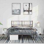 vidaXL Cadre de lit métal sans matelas avec pied de lit noir 135x190cm