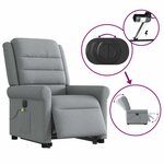 vidaXL Fauteuil inclinable de massage électrique Gris clair Tissu