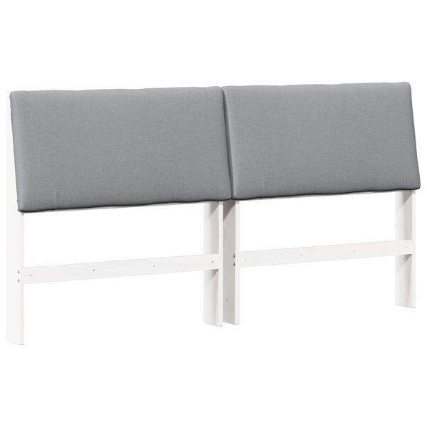 vidaXL Tête de lit capitonnée Gris clair 200 cm Pin massif