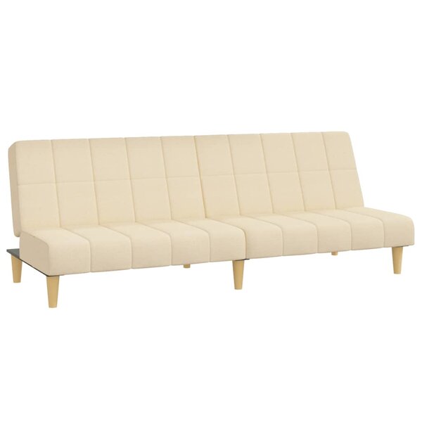 vidaXL Canapé-lit à 2 places crème tissu