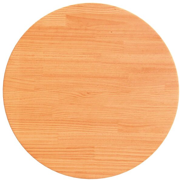 vidaXL Dessus de table rond cire marron Ø70x2 5 cm bois de pin massif