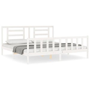 vidaXL Cadre de lit sans matelas blanc 200x200 cm bois massif de pin