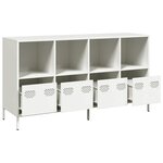 vidaXL Buffet blanc 135x39x73 5 cm acier laminé à froid