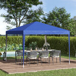 Tonnelle barnum de jardin pliant anti-UV + sac de transport acier Oxford 3 x 3 x 2 55 m bleu