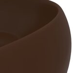vidaXL Lavabo rond de luxe Marron foncé mat 40x15 cm Céramique