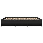 vidaXL Cadre de lit sans matelas noir 140x200 cm bois d'ingénierie