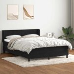 vidaXL Sommier à lattes de lit avec matelas noir 140x210 cm velours