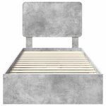 vidaXL Lit de Rangement Gris béton 90 x 200 cm Bois d'ingénierie
