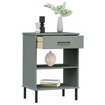 vidaXL Armoire console avec pieds en métal Gris Bois pin massif OSLO
