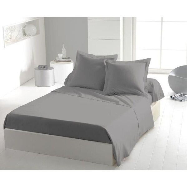Drap plat microfibre 82 g - 240 x 300 cm - Gris clair