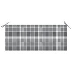 vidaXL Banc Batavia avec coussin à carreaux gris 120 cm Bois de teck