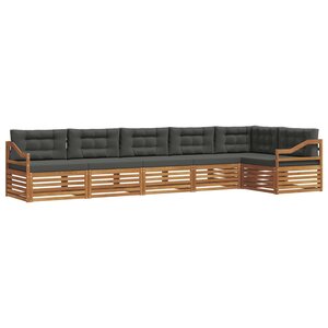 vidaXL Ensemble de canapés d'extérieur 6 pc Naturel et Anthracite