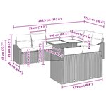 vidaXL Ensemble de canapé de jardin 9 Pièces Marron et rouge polyrotin