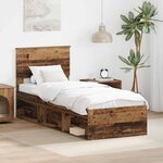 vidaXL Cadre de lit Bois ancien 75 x 190 cm Pin massif