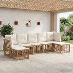 vidaXL Ensemble de canapés d'extérieur Naturel Polyester
