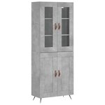 vidaXL Buffet haut Gris béton 69 5x34x180 cm Bois d'ingénierie