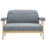 vidaXL Canapé à 2 places Tissu Gris clair