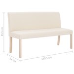 vidaXL Banc 139 5 cm Crème Polyester