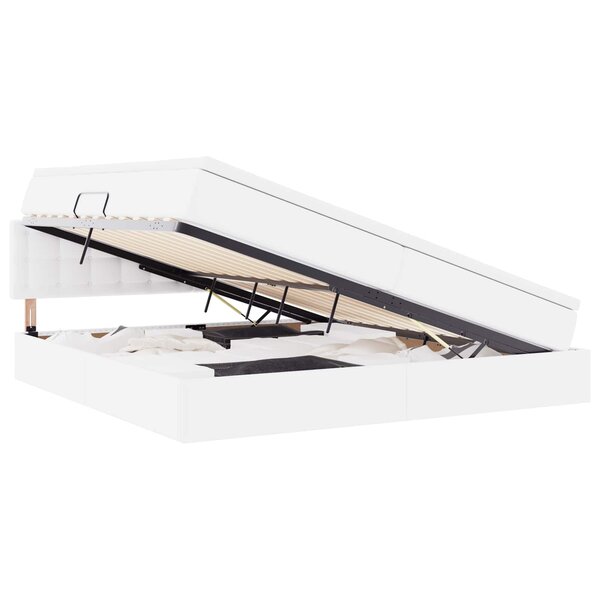 vidaXL Lit avec rangement et LED avec matelas Gris clair 200 x 200 cm