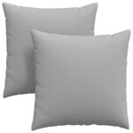 vidaXL Coussins de canapé 2 pc tissu Gris nuage 60 x 60 cm