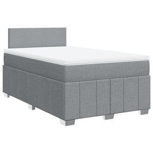 vidaXL Sommier à lattes de lit avec matelas Gris clair 120x200cm Tissu