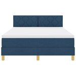 vidaXL Lit à ressorts avec matelas Bleu 160 x 200 cm tissu