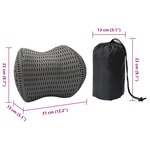 vidaXL Coussin pour le cou Réglable Gris 31 x 22 x 13 cm Maille 4D