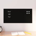 vidaXL Tableau noir magnétique mural Noir 60x30 cm Verre trempé
