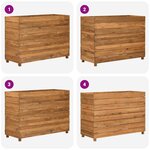 vidaXL Lit surélevé 100x40x72 cm bois de teck recyclé et acier