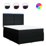 vidaXL Sommier à lattes de lit avec matelas Noir 140x200 cm Tissu