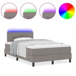 vidaXL Lit à ressort avec matelas et LED Taupe 120x200 cm Tissu