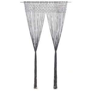 vidaXL Rideau en macramé Anthracite 140x240 cm Coton