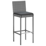 vidaXL Ensemble de bar de jardin 5 Pièces avec coussins gris poly rotin