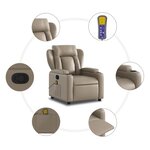 vidaXL Fauteuil de massage inclinable Cappuccino Similicuir