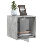 vidaXL Tables de chevet et portes vitrées 2 Pièces gris béton 35x37x35 cm