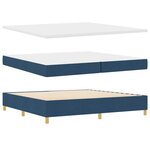 vidaXL Lit à ressorts avec matelas gris foncé 90x190 cm Bleu